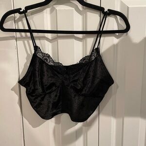 SHEIN Black Lace Trim Bandeau